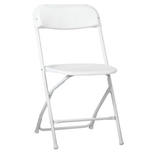 Folding Chair - White Plastic